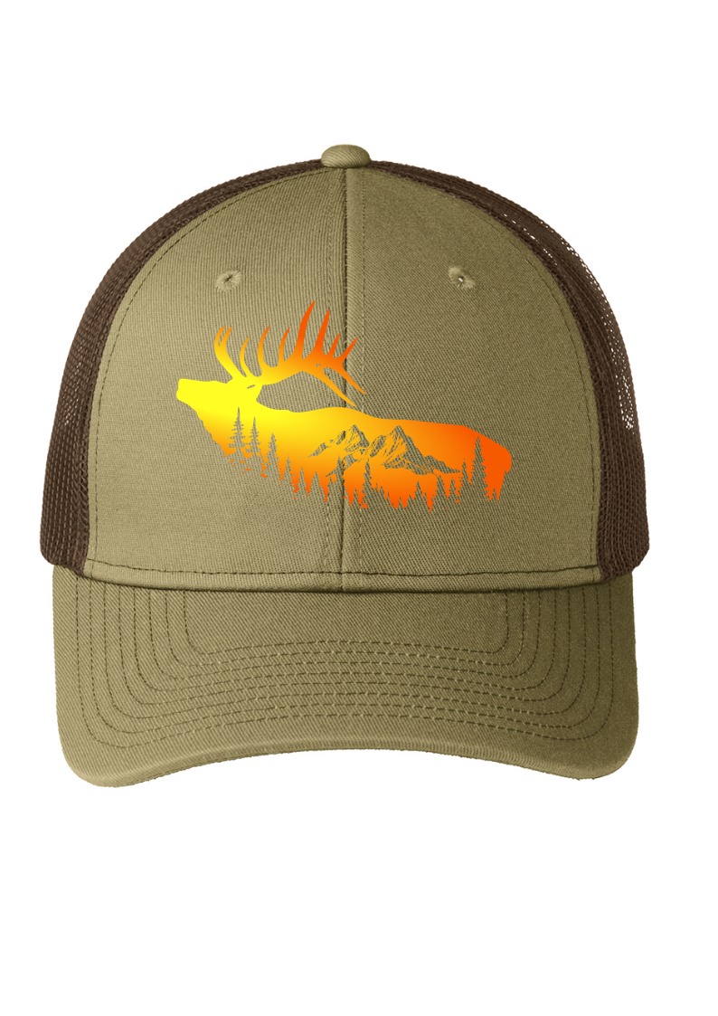 Elk Mountain Snapback Trucker Cap True Khaki/ Coffee