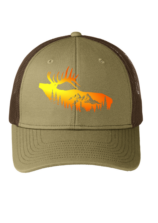 Elk Mountain Snapback Trucker Cap True Khaki/ Coffee