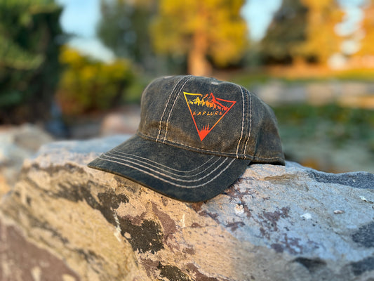 Explore, Pigment Print Distressed Cap