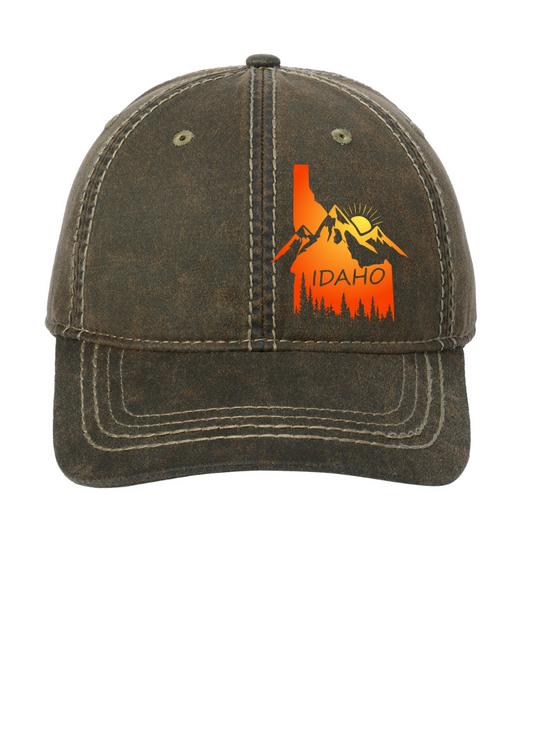Idaho Mountain, Pigment Print Distressed Cap